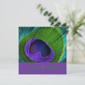 PixDezine サイケデリックな孔雀の羽 招待状 (スタンド正面)