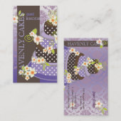 PixDezine バイオレット+チョコレートのパン屋さん/菓子店 名刺 (正面/裏面)