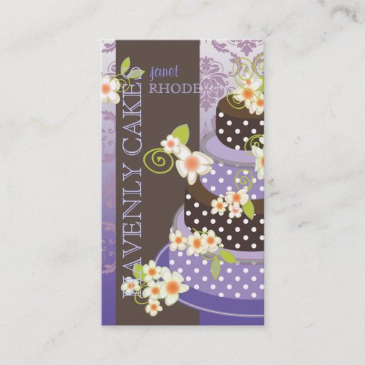 PixDezine バイオレット+チョコレートのパン屋さん/菓子店 名刺 (正面)