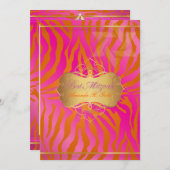 PixDezine バット・ミツバの星+ゼブラストライプ 招待状 (正面/裏面)