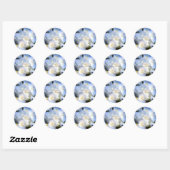 PixDezine ブルーのアジサイ / DIY 背景色 ラウンドシール (シート)