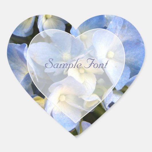 PixDezine ブルー ハイドランジア / DIY 背景色 ハートシール (正面)