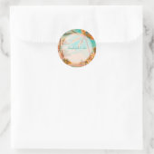 PixDezine ヴィンテージ ビーチ シーン ラウンドシール (バッグ)