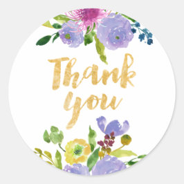 PixDezine 水彩花卉/薄荷色毛莨花 ラウンドシール