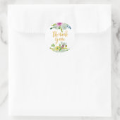 PixDezine 水彩花卉/薄荷色毛莨花 ラウンドシール (バッグ)