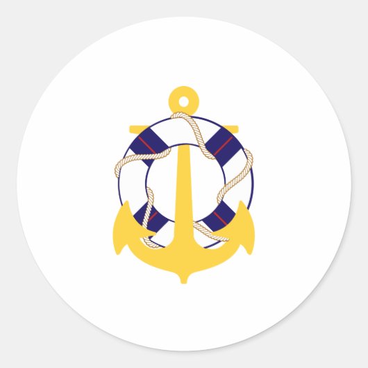 PixDezine/航海のいかり/lifesaver/ ラウンドシール (正面)