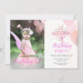 PixDezine ANY AGE、バレリーナ誕生日ガール 招待状 (正面)