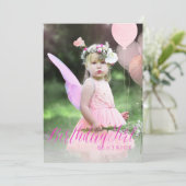 PixDezine ANY AGE バースデーガール グリッターバルーン 招待状 (スタンド正面)