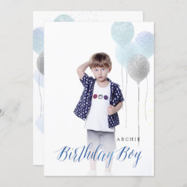 PixDezine ANY AGE、誕生日ボーイバルーン 招待状