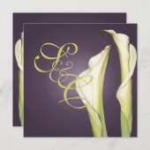 PixDezine Calla lilies+plum、結婚式招待状 招待状 (正面/裏面)