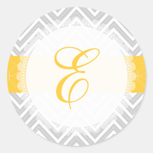 PixDezine chevron/monogram/diyカラー ラウンドシール (正面)