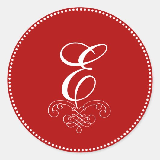 PixDezine DIYモノグラム+DIYカラー/アンティークスクロール ラウンドシール (正面)