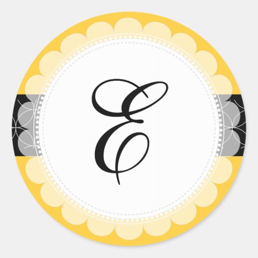 PixDezine doilie/DIYモノグラム+DIYカラー+フォント ラウンドシール (正面)