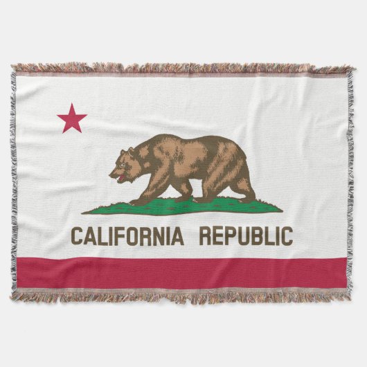 PixDezine Golden Bear/California州旗 スローブランケット (正面)