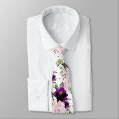 PixDezine H2フラワーマゼンタ赤面バラ ネクタイ (タイ)