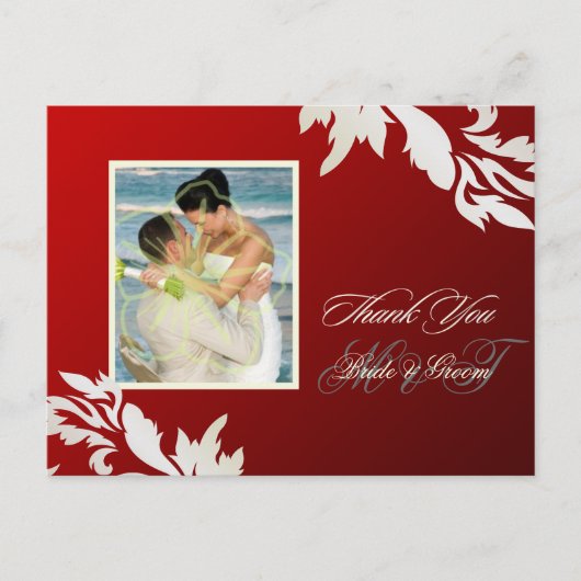 PixDezine Pearl Damaskありがとうポストカード ポストカード (正面)