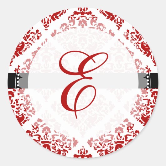 PixDezine stella damask+DIYカラー+フォント ラウンドシール (正面)