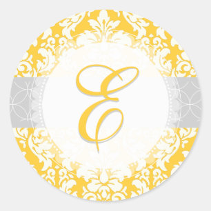 PixDezine versailles damask/monogram/diy colors ラウンドシール