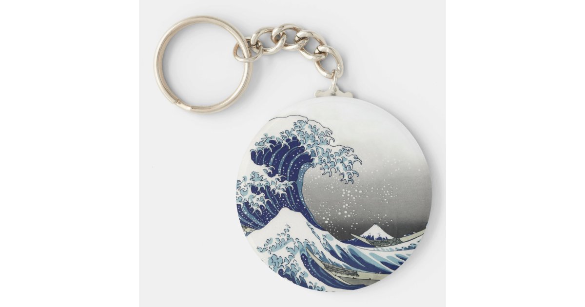 Pixdezinesのヴィンテージ 素晴らしい波 Hokusaiの葛飾北斎の神奈川沖浪 キーホルダー Zazzle Co Jp