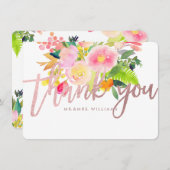 PixDezinesありがとう/フローラ/水彩/春 サンキューカード (正面/裏面)