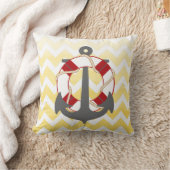 PixDezinesいかり航海の/シェブロン/水彩 クッション (ブランケット)