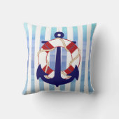 PixDezinesいかり航海の/海/波/水色 クッション (裏面)