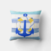 PixDezinesいかり航海の/海/波/水色 クッション (裏面)