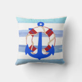 PixDezinesいかり航海の/海/波/水色 クッション (裏面)