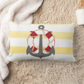 PixDezinesいかり航海の/海/波/水色 ランバークッション (ブランケット)