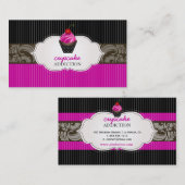 PixDezinesいちご渦巻きカップケーキ+ピンプリペス 名刺 (正面/裏面)