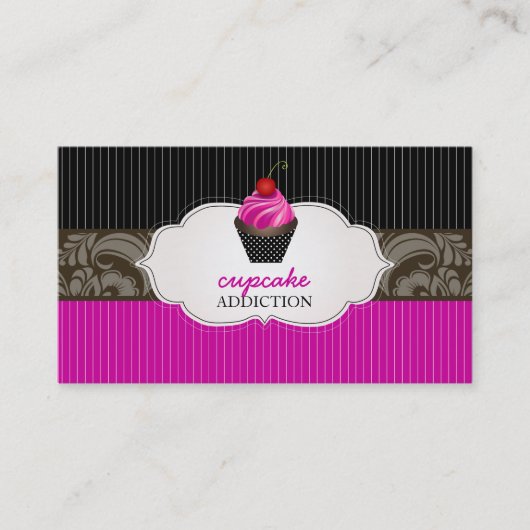 PixDezinesいちご渦巻きカップケーキ+ピンプリペス 名刺 (正面)