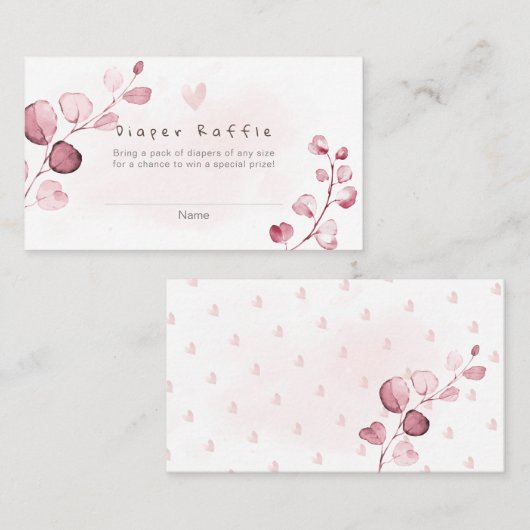 PixDezinesおむつラッフルガムユーカリ座席表 プレイスカード (正面/裏面)