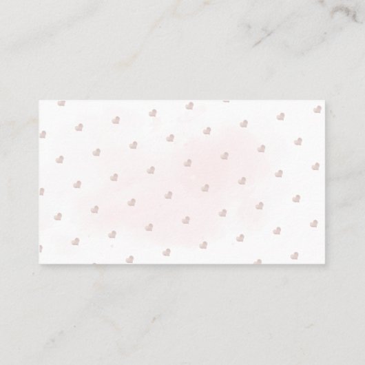 PixDezinesおむつラッフル水彩赤面ハート プレイスカード (裏面)