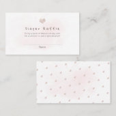 PixDezinesおむつラッフル水彩赤面ハート プレイスカード (正面/裏面)