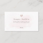 PixDezinesおむつラッフル水彩赤面ハート プレイスカード (正面)