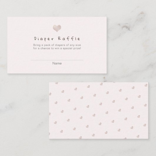 PixDezinesおむつラッフル赤面ハート エンクロージャーカード (正面/裏面)