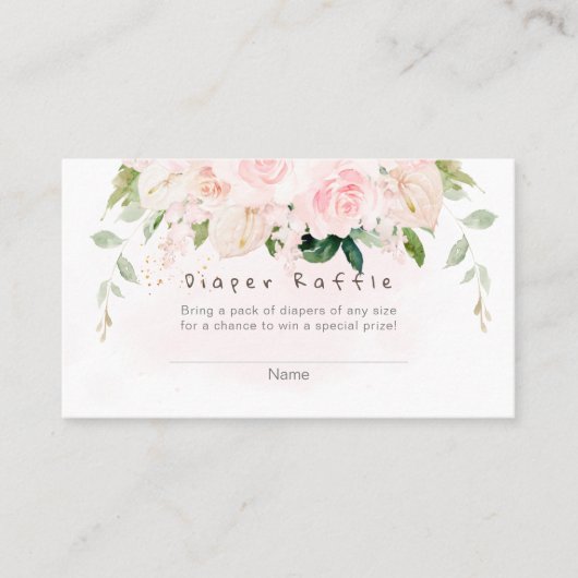 PixDezinesおむつラッフル赤面バラAnthuriums プレイスカード (正面)