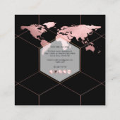 PixDezinesがグローバル/バラ金ゴールドワーフェイクドマップに変換中 スクエア名刺 (裏面)