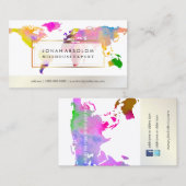 PixDezinesがグローバル/水色のワードマップに移動 名刺 (正面/裏面)