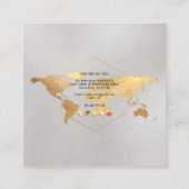 PixDezinesがグローバル/金ゴールドのワードマフェイクップに移動中 スクエア名刺 (裏面)