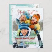 PixDezinesがスノーフォトカードをスプリンク シーズンポストカード (正面/裏面)