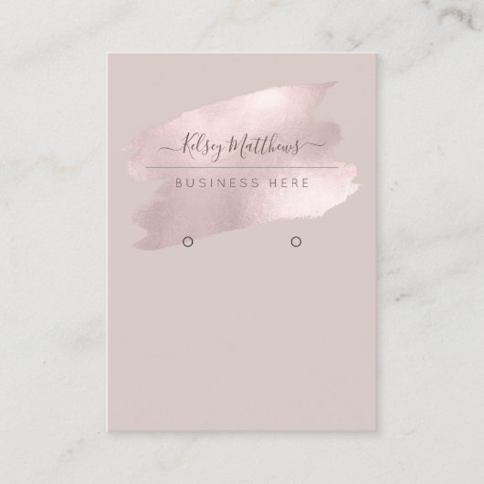 PixDezinesきらめく赤面ピンクブラシ付きイヤリング 名刺 (正面)