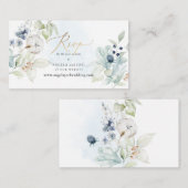 PixDezinesくもの巣RSVPダスティブルーウィンターコットン エンクロージャーカード (正面/裏面)