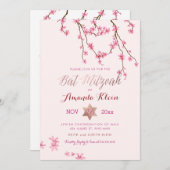 PixDezinesさくらんぼブラウズバルミツワー 招待状 (正面/裏面)