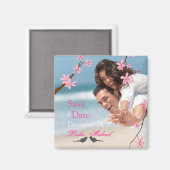 PixDezinesさくらんぼBlossom+love birds マグネット (正面/裏面)