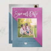 PixDezinesでの日付/モダンDIY色の保存 案内ポストカード (正面/裏面)