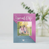 PixDezinesでの日付/モダンDIY色の保存 案内ポストカード (スタンド正面)