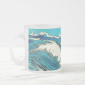 PixDezinesによる上原の海の波、 上原 フロストグラスマグカップ (左)