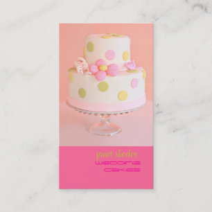 PixDezinesのかわいいピンクのウェディングケーキ/DIYカラー 名刺