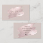 PixDezinesのきらきらピンクのH2ブラシストローク 名刺 (正面/裏面)